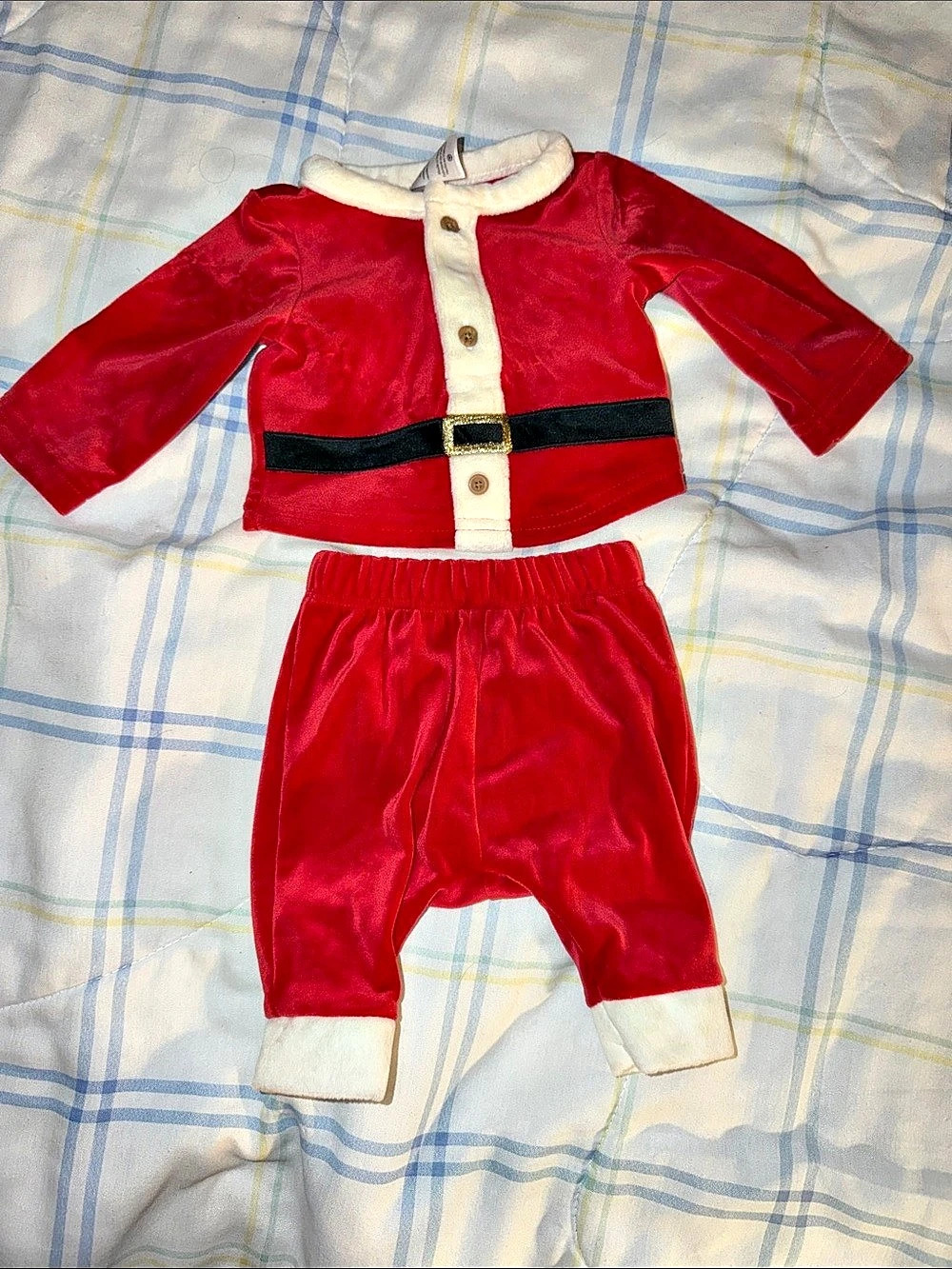 Carter's Newborn Baby Velour Santa Outfit NWOT